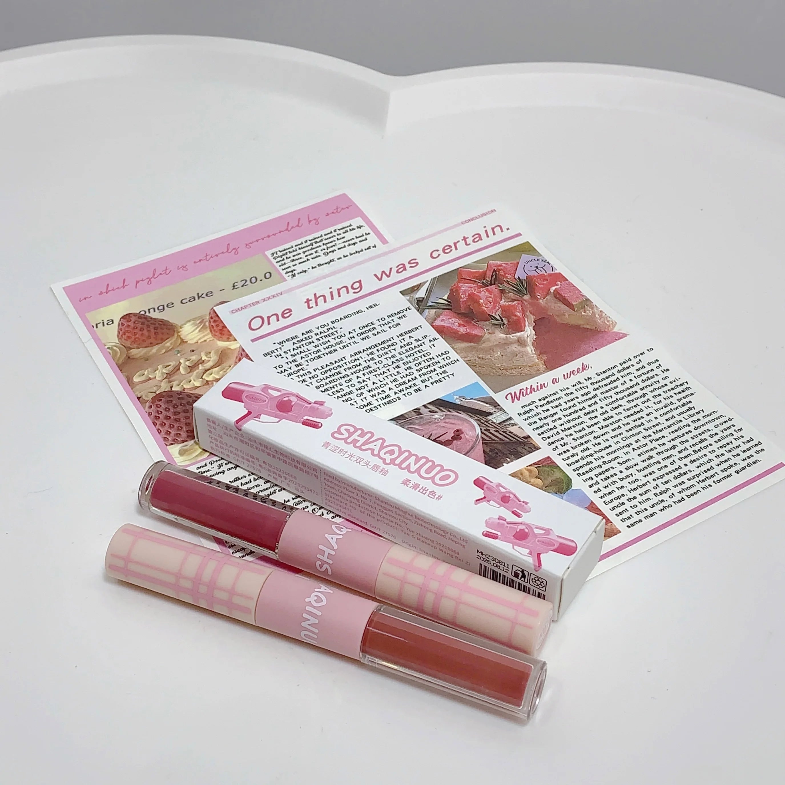 Double-ended Lip Glaze Matte Water-gloss Mirror Whitening Qme