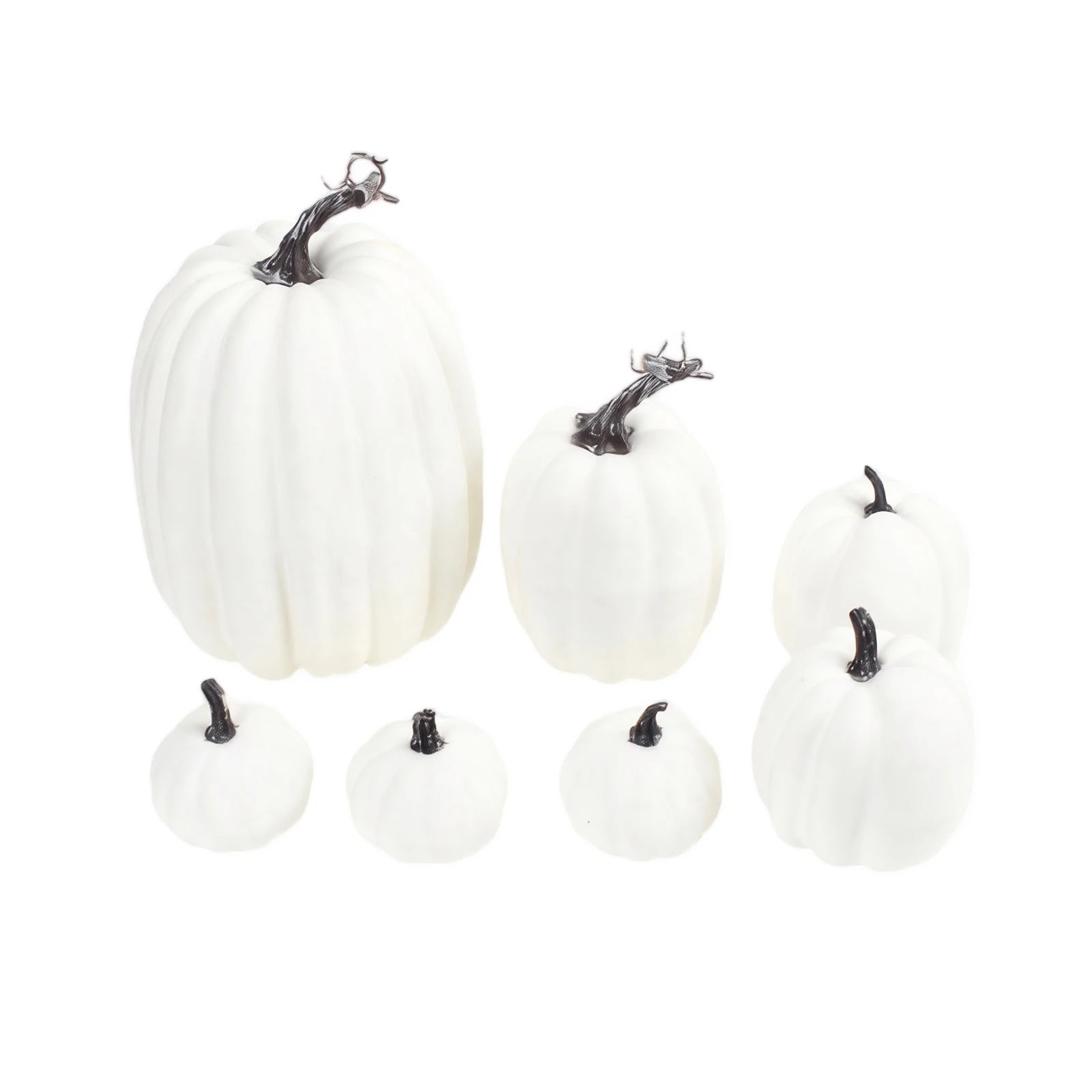 7Pcs Multi-size Halloween Fake Pumpkin Decorations Foam Artificial Vegetable DIY Party Autumn Home Thanksgiving Ornaments Qme White One Size
