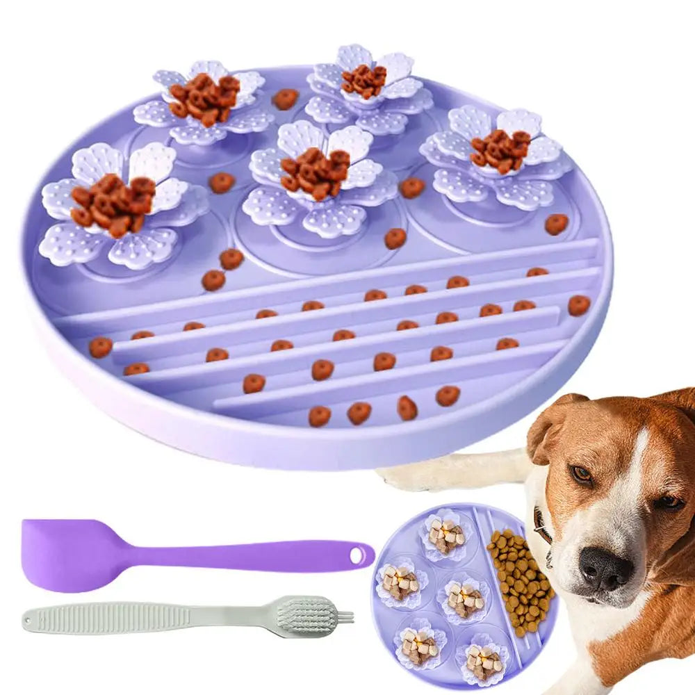 Dog Lick Mats Suction Cup Design Snd Play Mat Crate Pads Slow Feeder Qme Purple China Mainland