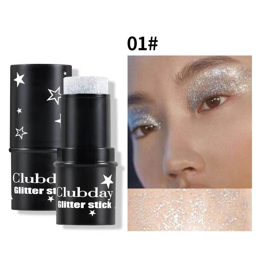 Purple Glitter Sequin Stick Multifunctional Face Lip Hair Body Sequins Eyeshadow Gel Music Festival Stage Makeup Decoration Tool Qme 01