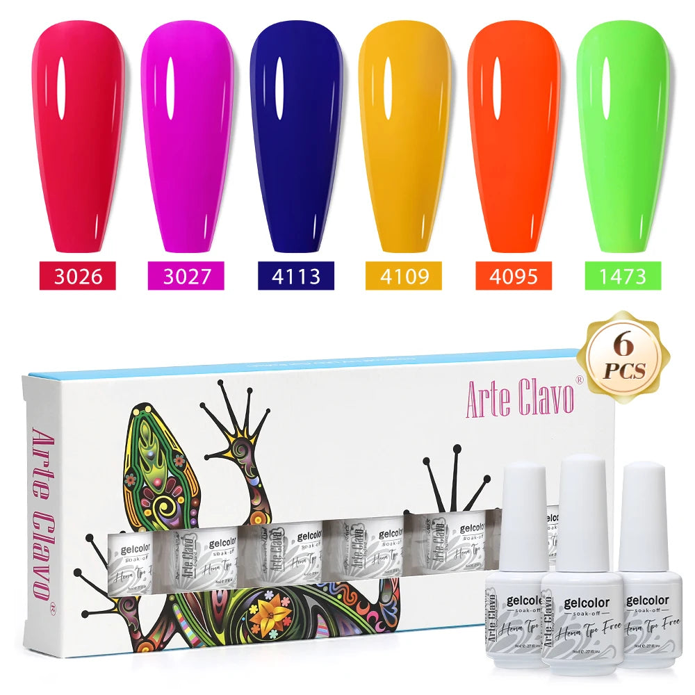 Arte Clavo Colourful Box Nail Gel Polish Semi Permanent UV Led Qme
