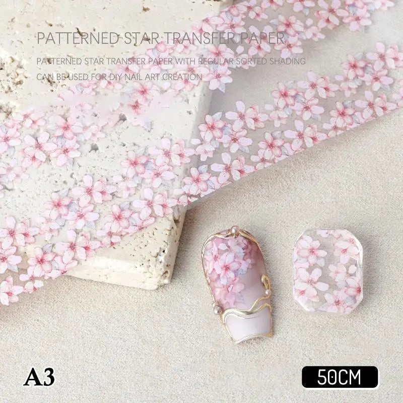 4 Rose Flower Nail Transfer Foils Paper DIY Art Sliders Salon Use Qme A3