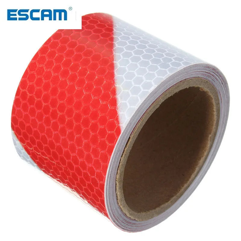 5pcs New Arrival 2"x10' 3 Meters Red White Reflective Safety Warning Conspicuity Tape Film Stickers Qme 5pcs