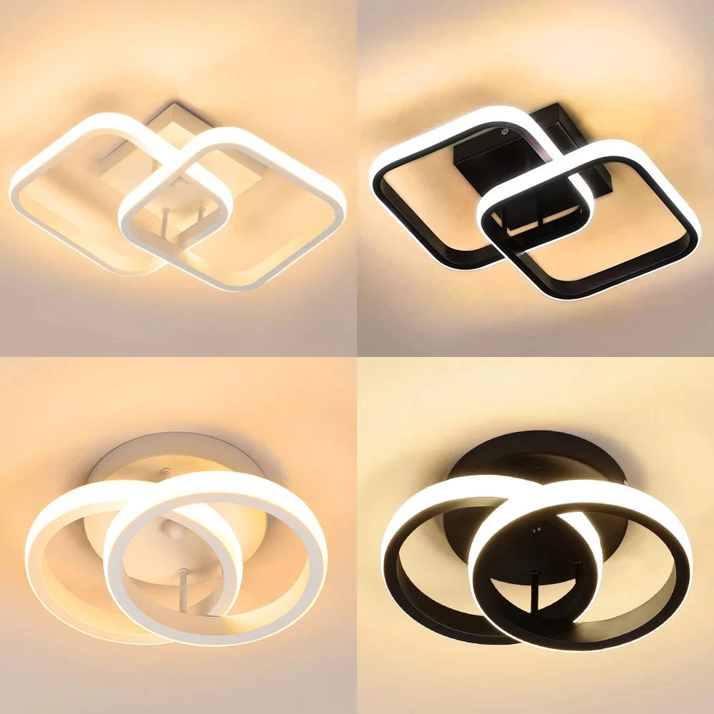 Nordic LED Ceiling Chandeliers Lighting Black White Luxury Dining Living Room Bedroom Island Light Indoor Ceiling Lamp Qme