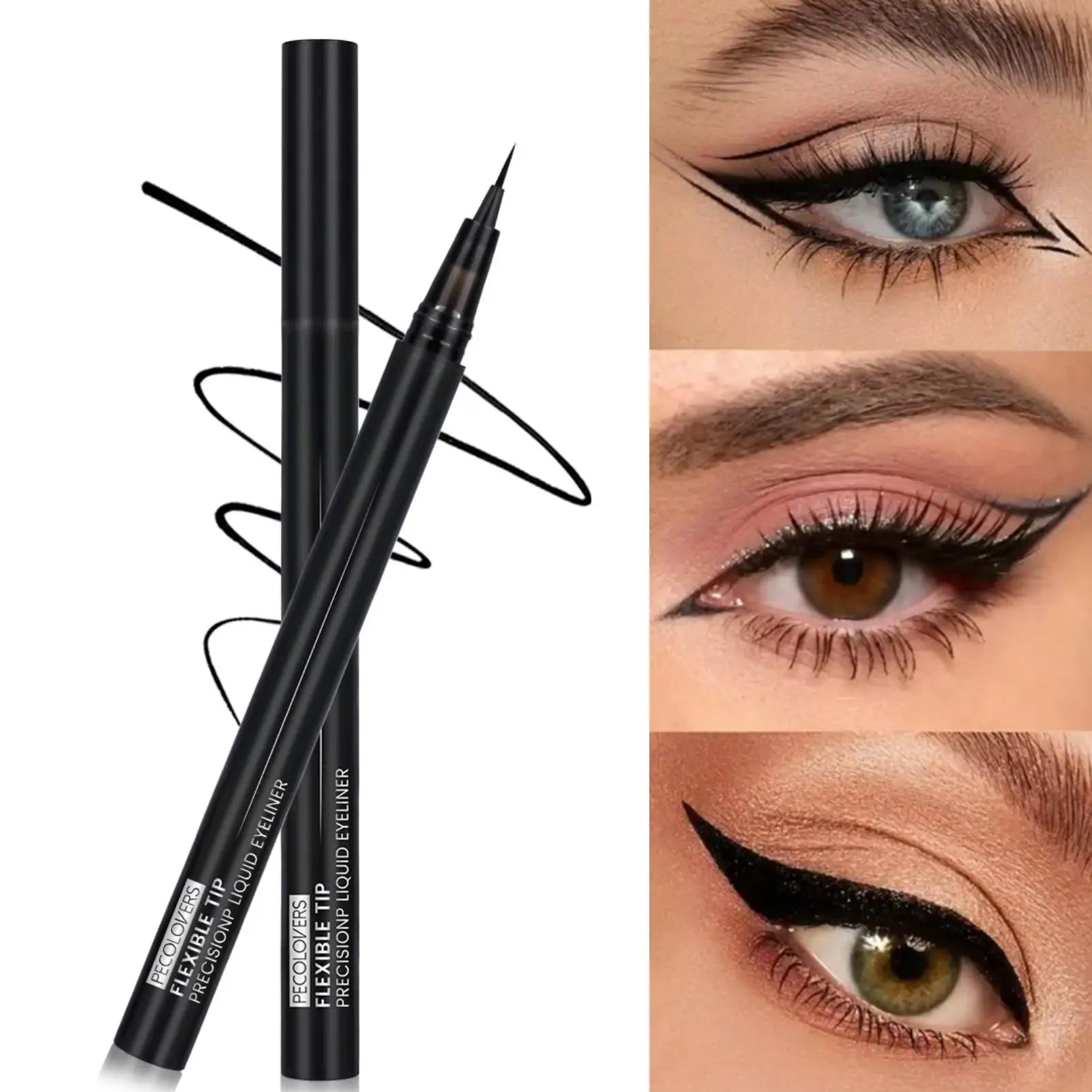 Black Liquid Eyeliner Accuracy Soft Texture Flexible Tip Design Qme