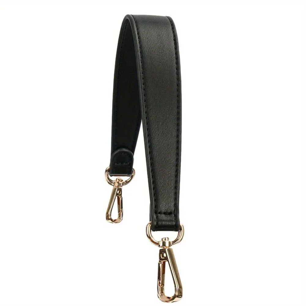Advanced Detachable Leather Handbag Straps, Hardware Buckle Accessories, DIY Diagonal Bag Handles, Leather Straps for Handbags. Qme Black 1pc