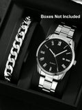 Simple quartz watch for men with a stainless steel strap Qme Silver