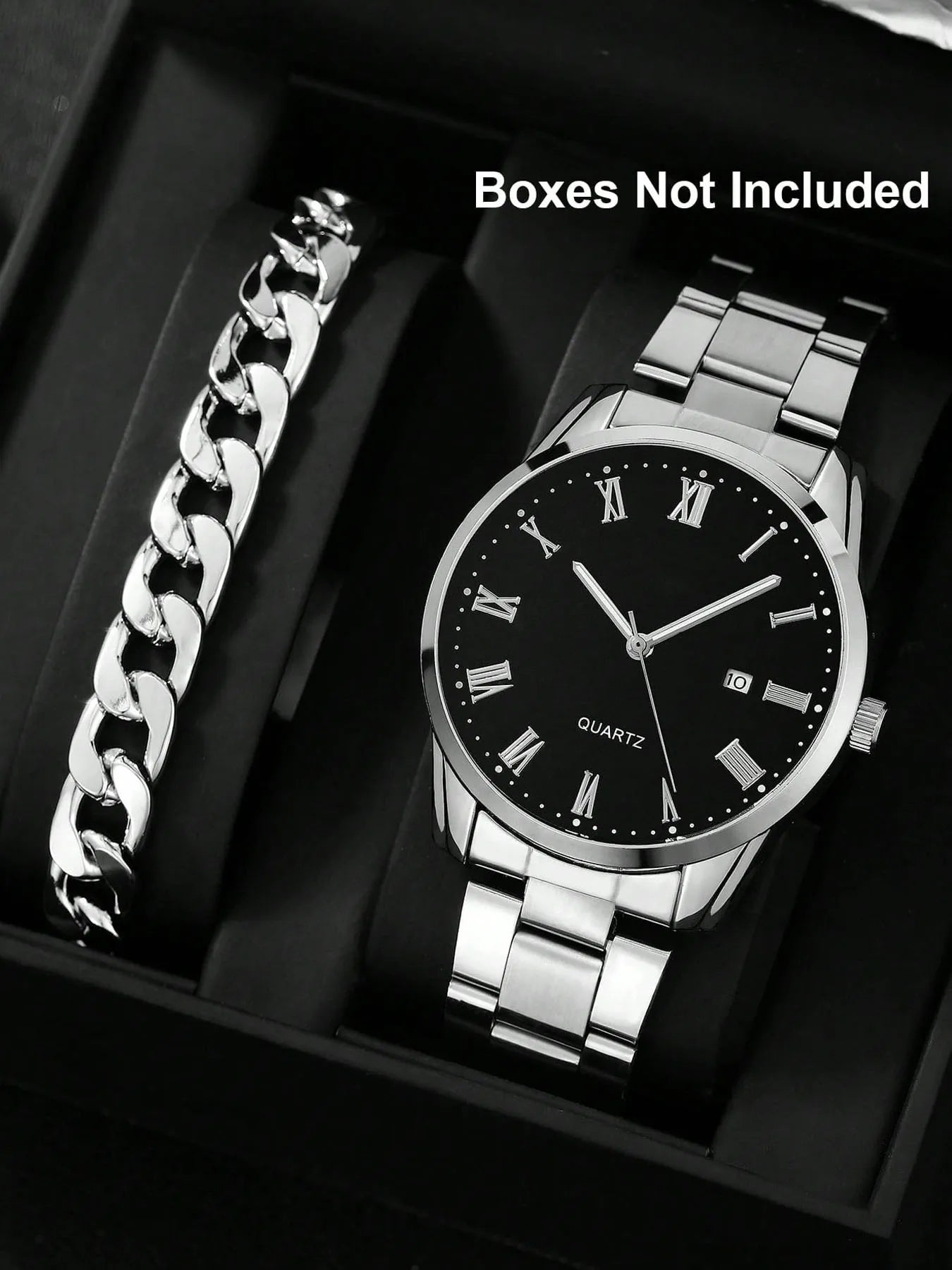 Simple quartz watch for men with a stainless steel strap Qme Silver