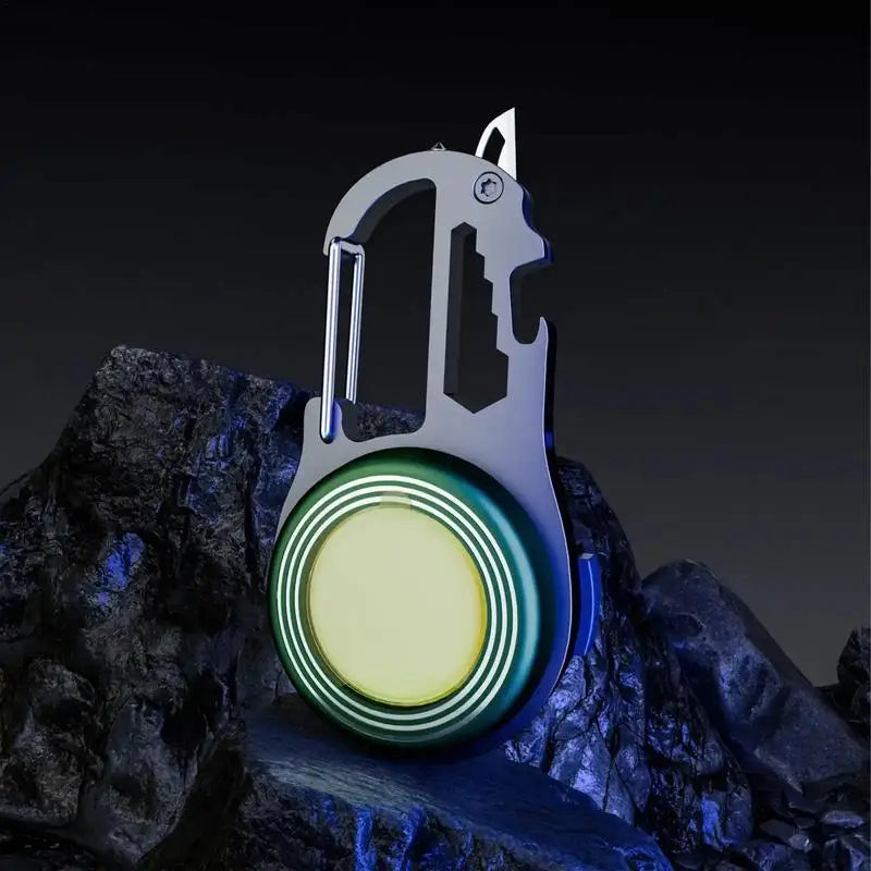 COB Light Keychain Waterproof Mini Work LED Flashlight 3 Modes Small Qme