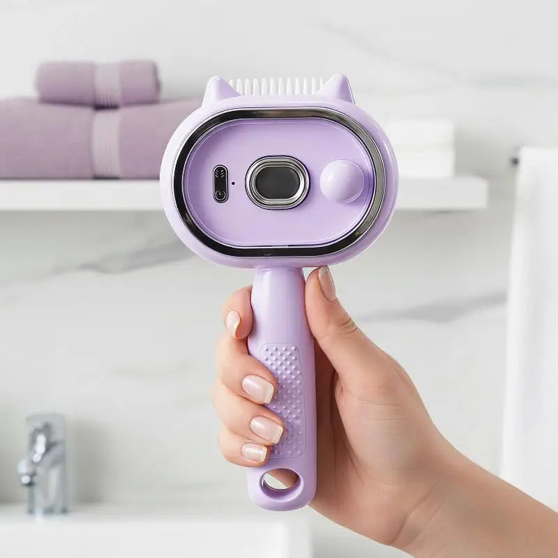 Cute Cat Ear Electric Spray Hair Brush Red Light Care Massage Qme