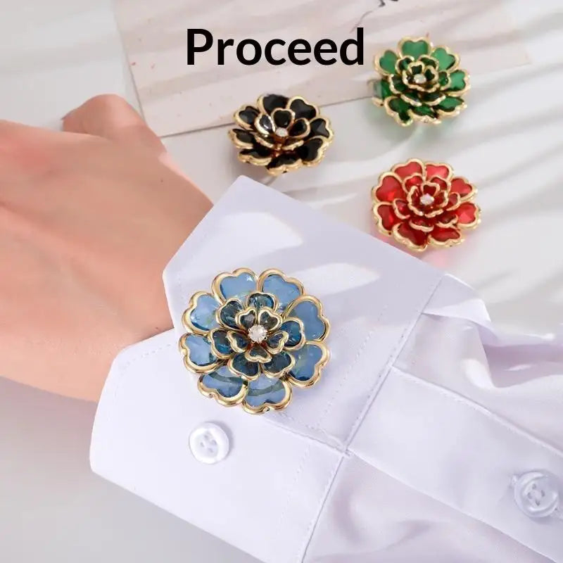 Rhinestone Flower Button Covers Easy Use Fashion Clothing Decor Qme