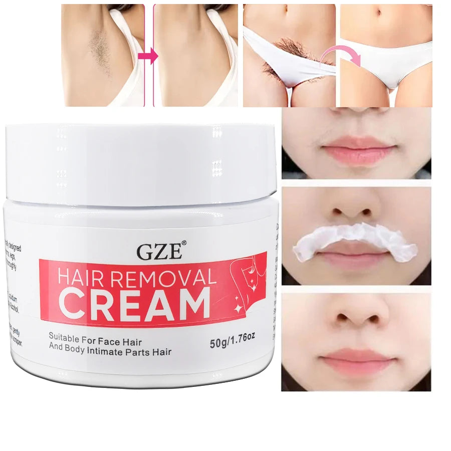 GZE Hair Remover for Women, Hair Removal Cream Sensitive, 1.76 Ounce, Intimate/Private Area depiladora Cream, Pubic, Bikini, Qme