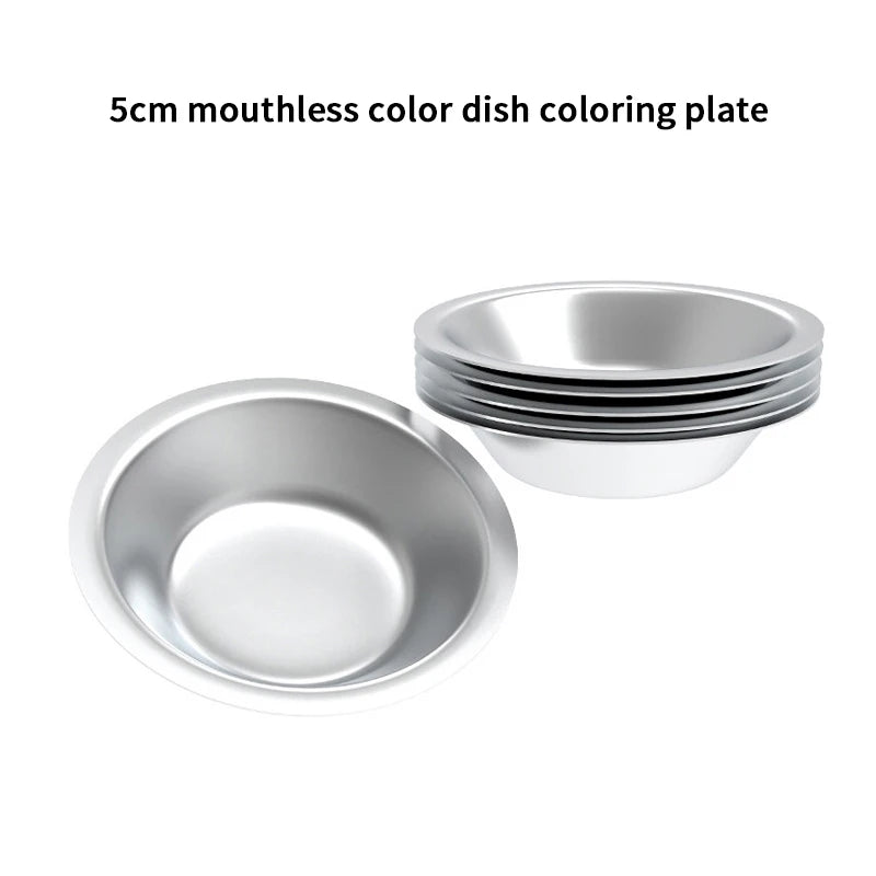 Makeup Palette Stainless Steel Small Round Paint Tray Artist Qme A1