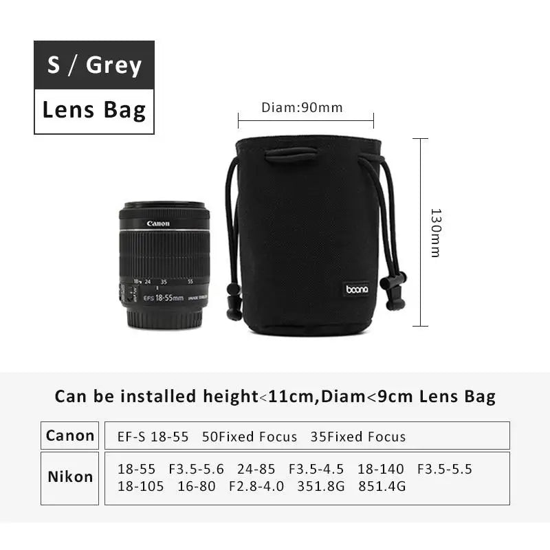 Camera Lens Bag Waterproof Organizer Photographers Travel Hiking Qme A2