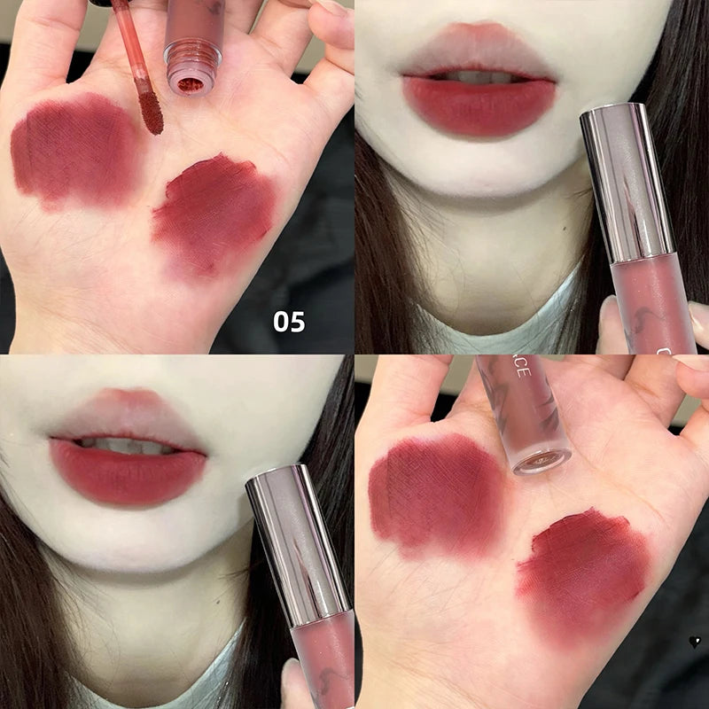 CACE Matte Velvet Brown Liquid Lipstick Long Lasting Red Lipgloss Waterproof Orange Lip Tint Makeup For Women Lip Stain Cosmetic Qme 05