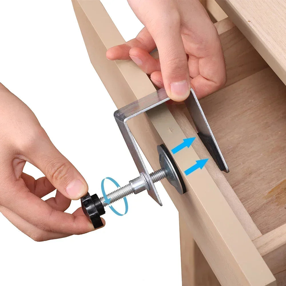 Clip for Woodworking Jig Steel Drawer Panel Clips Drawer Front Installation Clamps Cabinet Tool Home Furniture Installation Tool Qme