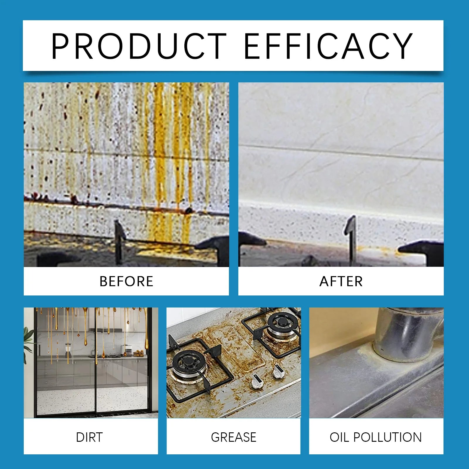 Jue Fish 120ml Multipurpose Heavy Oil Foam Cleaner - For Clothes, Kitchen Range Hood, Removes Stubborn Grease/Oil, Fast-Acting Qme