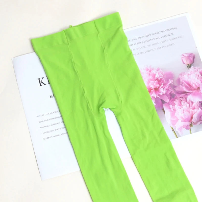 Women's Vintage Red Pantyhose Spring Autumn Velvet Elastic Y2k Slim Qme light green One Size