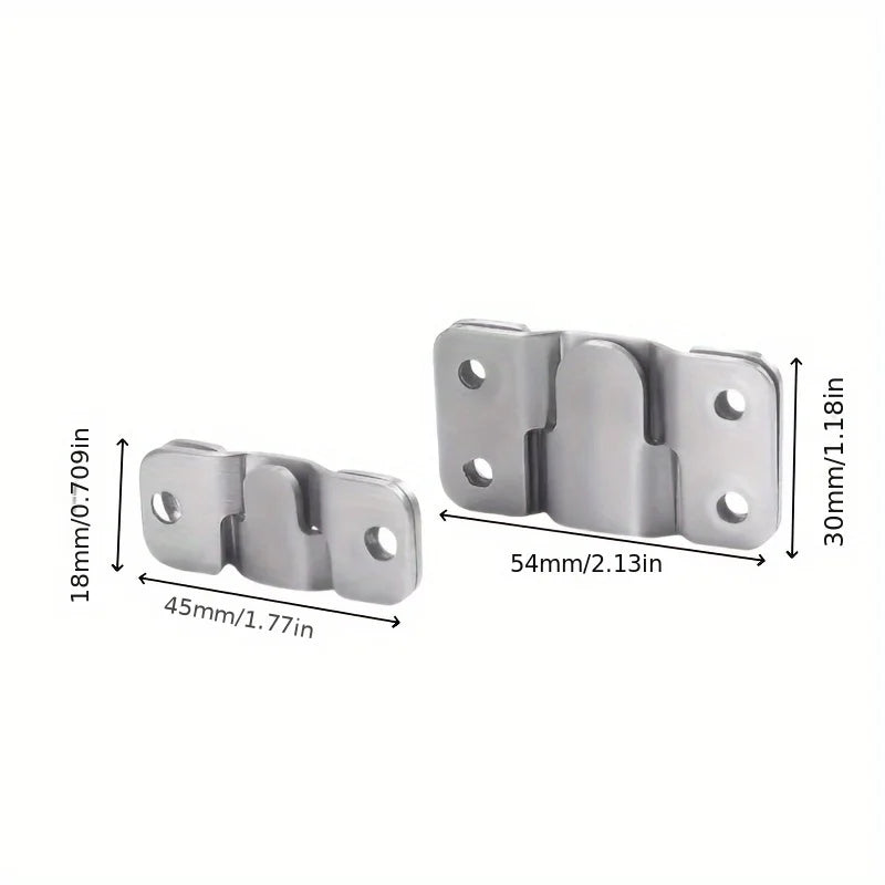 30pcs Heavy Duty Stainless Steel Flush Mount Brackets With Screws Interlocking Photo Frame Hangers And Wall Clips Qme