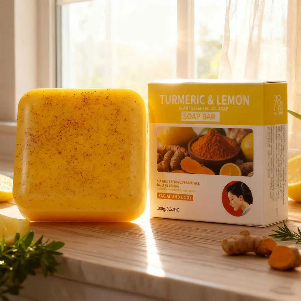 Lemon Whitening Oil Control Acne Removal Ginger Yellow Soap Natural Qme