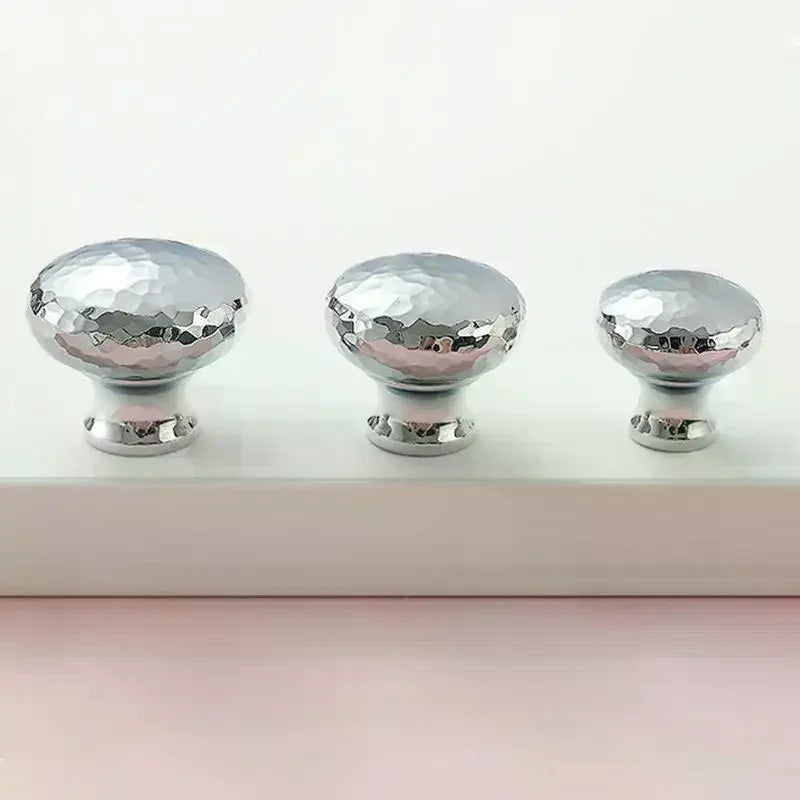 Brass Silver Ball Furniture Pull Handles Hand-forged Hammer Cabinet Handles Door Drawer Knob Kitchen Wardrobe Cupboard Pulls Qme