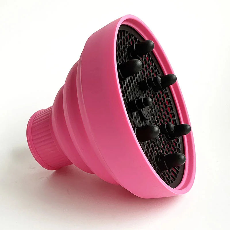 Universal Silicone Hairdryer Diffuser Cover Scalable Hair Drying Tool with Temperature Resistant Dispersing for Salon Qme 1pcs Rose red