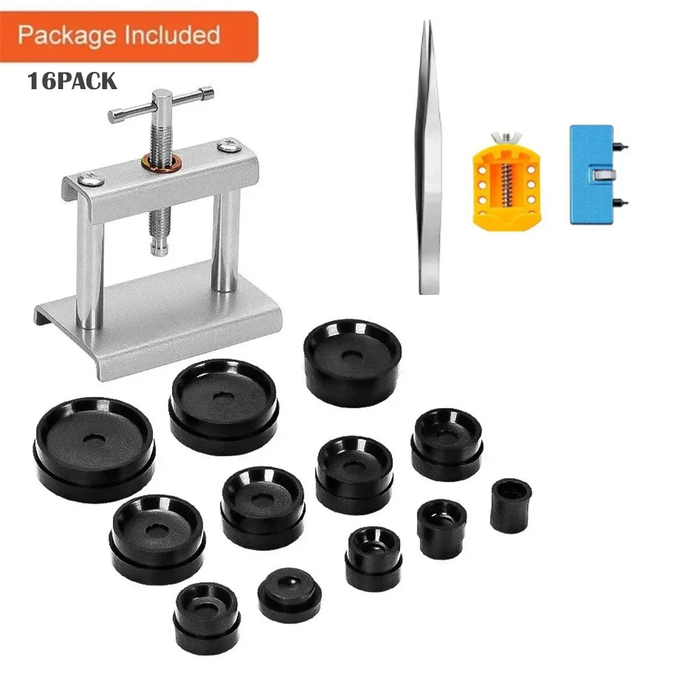 Watch Back Press Tool Set Nylon Prevent Slip Fitting Dies Nylon Watch Case Closer Watch Repair Tool Kit for Watchmaker 12pcs Qme Set6-16PACK