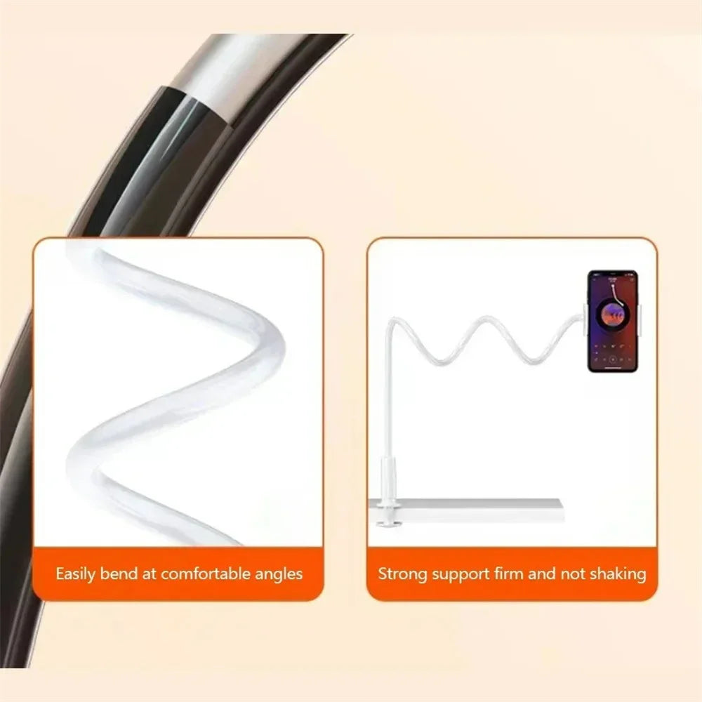 360 Degrees Lazy Bed Gooseneck Cell Phone Tablet Stand Adjustable Flexible Arm Mount Clip IPad Tablet IPhone Samsung Accessories Qme