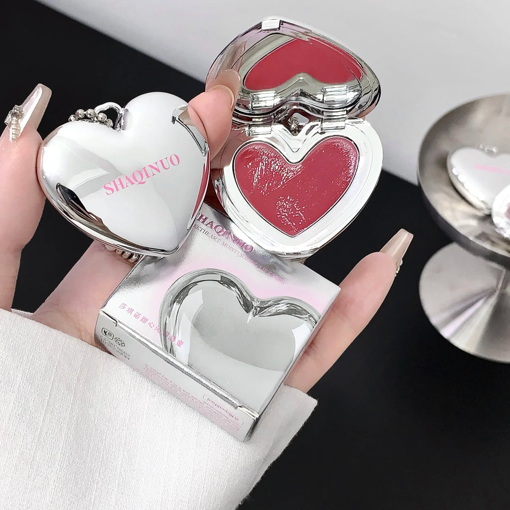 SHAQINUO Heart Shape Water Light Lip Llaze Mirror Pendant Lipstick Qme