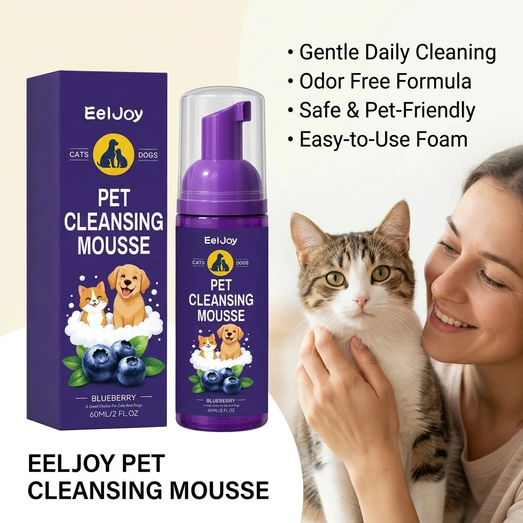 Pet Cleansing Mousse Gentle Removing Dirt Soothing Skin Reducing Odors Long Lasting Fragrance Waterless Dog & Cat Shampoo Foam Qme