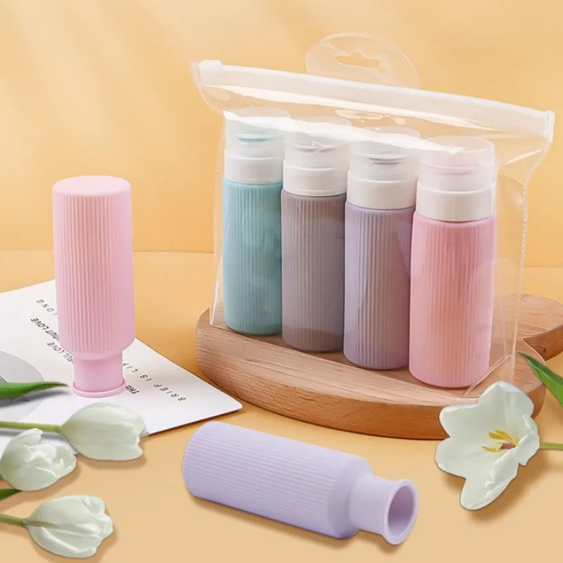 Compact Portable Silicone Travel Squeeze Bottles Leakproof Refillable Qme