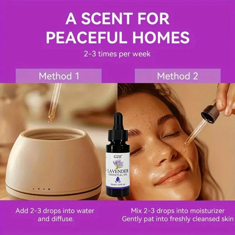 GZE Lavender Essential Oil - Natural Lavender Essential Oil for Light Beige and HairCare, DlY & Diffuser, Premium Essential Oil Qme