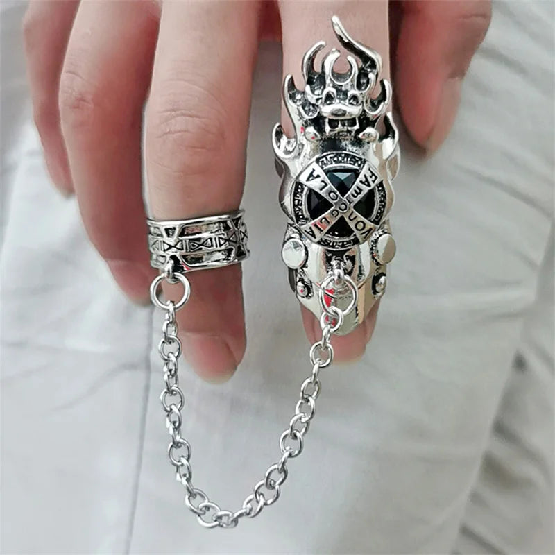 Fashion Japan Anime Hitman Reborn Joint Ring Gemstone Revolving Rings Cosplay Props Figure Toys Punk Gothic Fans Party Gifts Qme