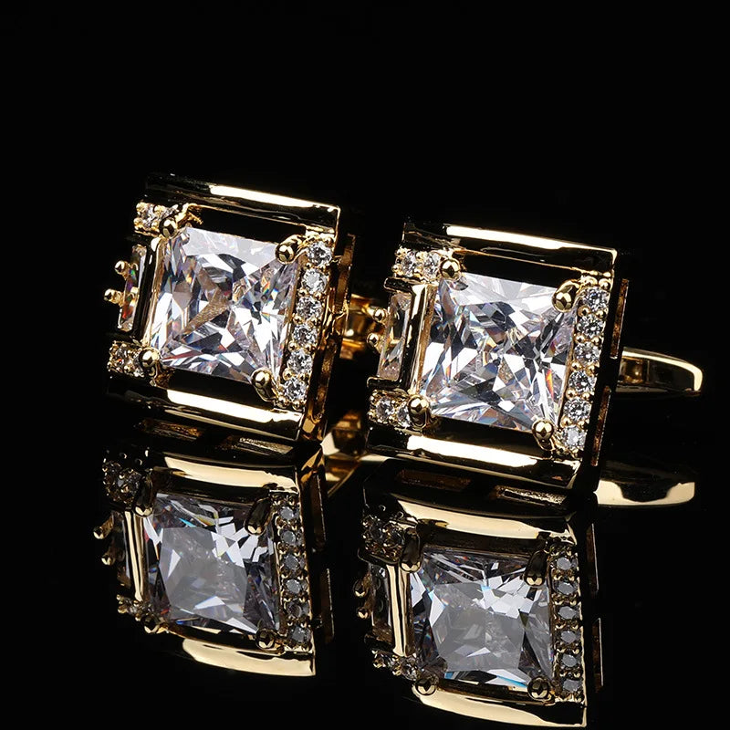 Men's Crystal Cufflinks Wedding Elegant Business Formal Dress Shirt Qme rt-6 Size fits all