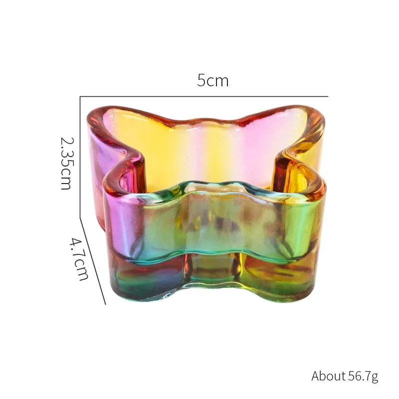 Acrylic Powder Liquid Crystal Glass Cup Aurora Colorful Cup Nail Brush Washing Mug Nail Art Tools Liquid Powders for Mixing Bowl Qme butterfly shape