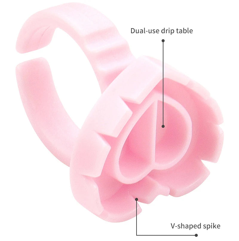 50 Wholesale Disposable Eyelash Glue Fan Cup Rings Holder Container Qme