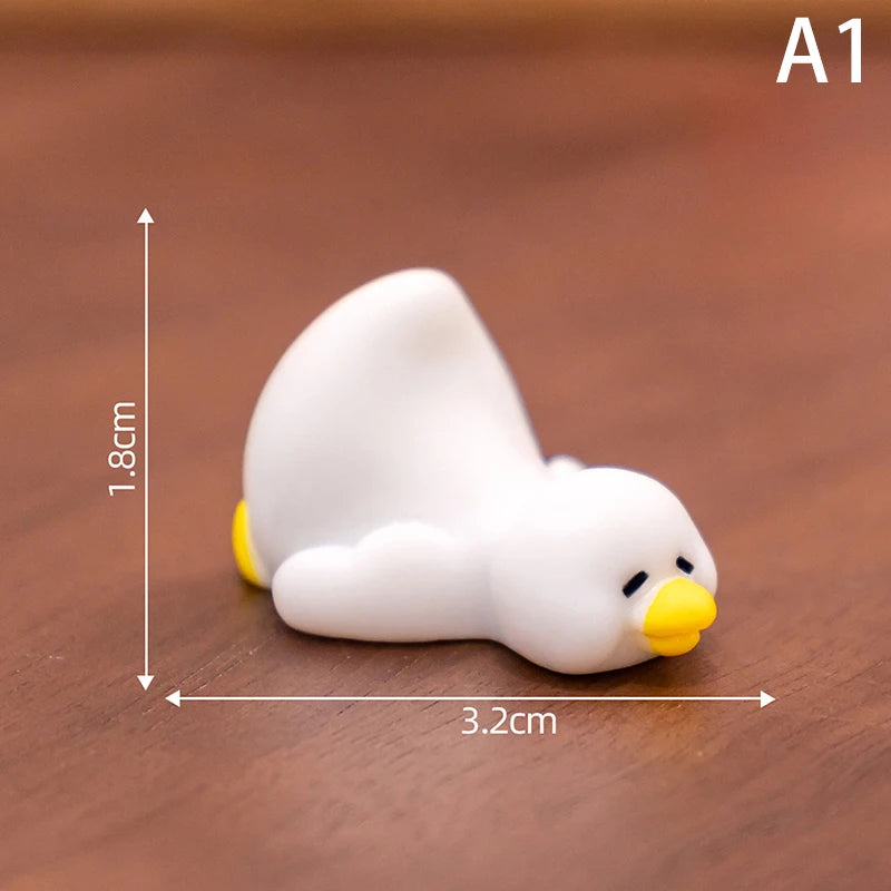 Cute White Duck Animal Micro Landscape Ornaments Home Desk Decoration Qme A1