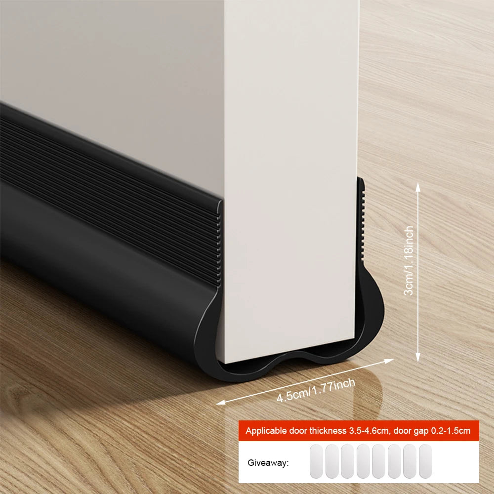 1-4pcs Door Bottom Sealing Strip PVC Soundproofing Wind and Dust Proof Weather Stripping Easy Installation Removable Strip Qme Black 1pc