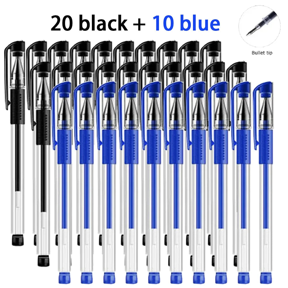 20-100Pcs Minimalist Gel Rollerball Pens Multi-purpose Smooth Writing Gel Pens Office Student Daily School Stationery Supplies Qme 20black 10blue