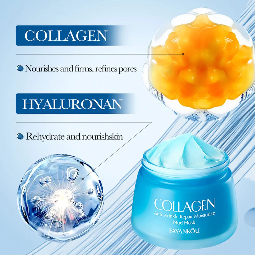 Collagen Mud Mask Deep Cleansing Facial Make Skin Younger-looking Qme