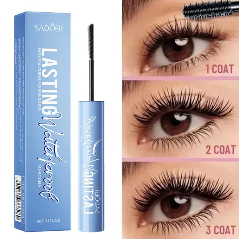 5D Waterproof Mascara Lengthening Eyelashes Women's Make-up Waterproof Mascara Black Silk Fibre Mascara Korean Cosmetics New Qme