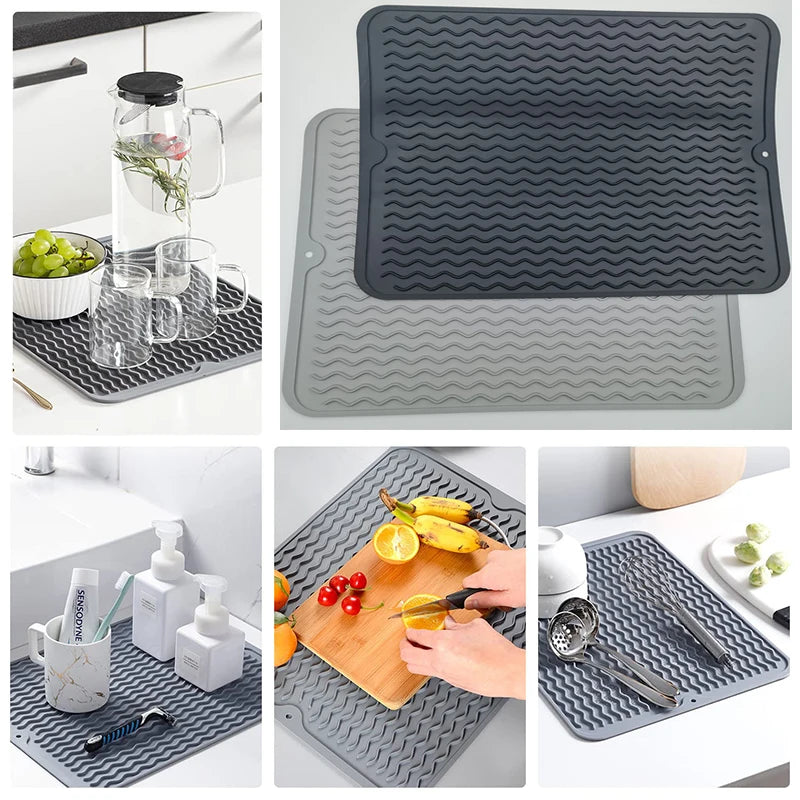 Silicone Dish Drying Mat 40 X Large Counter Draining Sink Trivet Qme