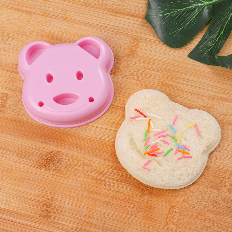 Cartoon Bear Equipped DIY Sandwich Mold Children's Lunch Box Cutting Qme PURPLE