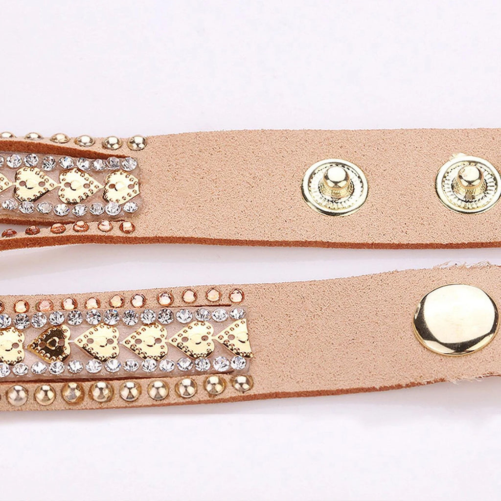 Diamond studded watch for women, heart-shaped dial, looped bracelet, full diamond long rope wrapped watch for women Qme