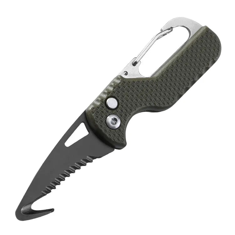 Portable Folding Knife Express Parcel Stainless Serrated Hook Cutter Qme Black Green