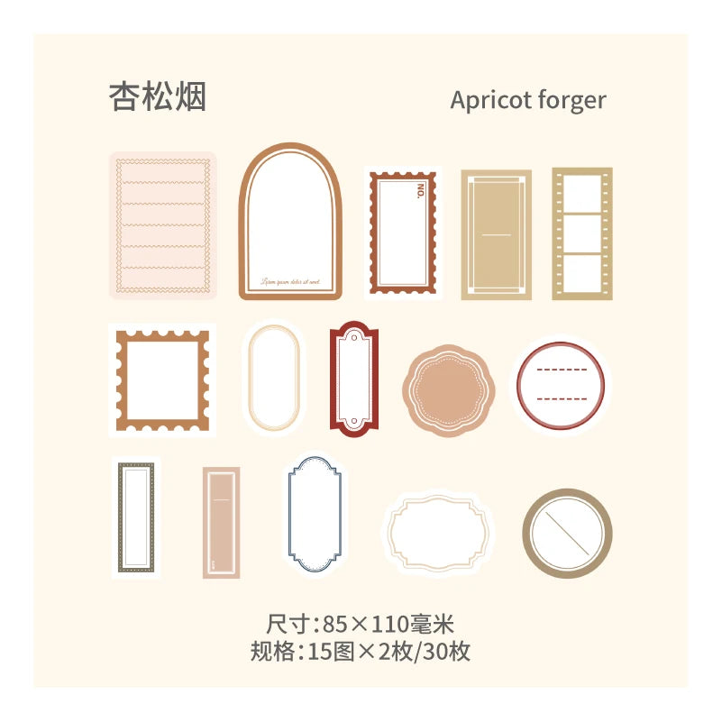 30pcs Minimalist frame label Stickers Art Collage Junk Journal DIY Scrapbooking Supplies Craft Aesthetics Stickers Marking Qme 5