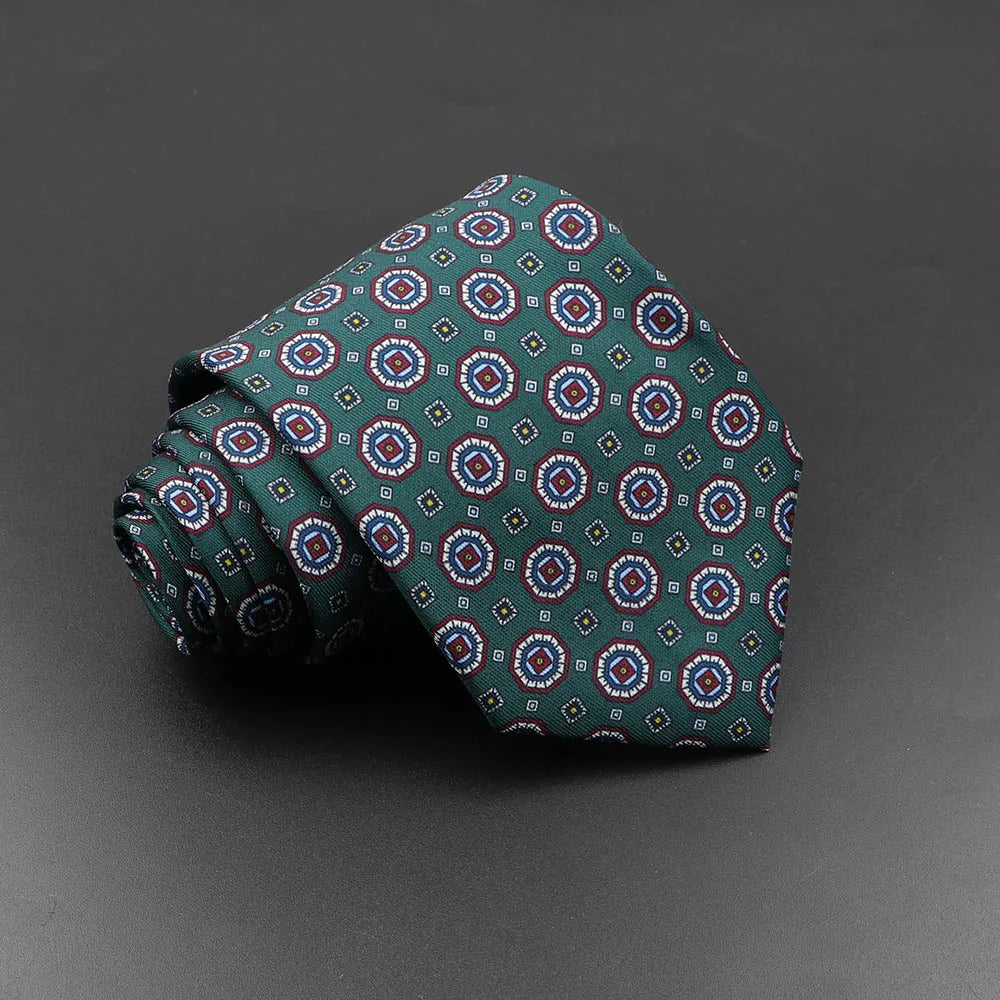 Men's Fashion Silk Tie Soft Novelty Necktie Blue Green Orange Ties Qme 32