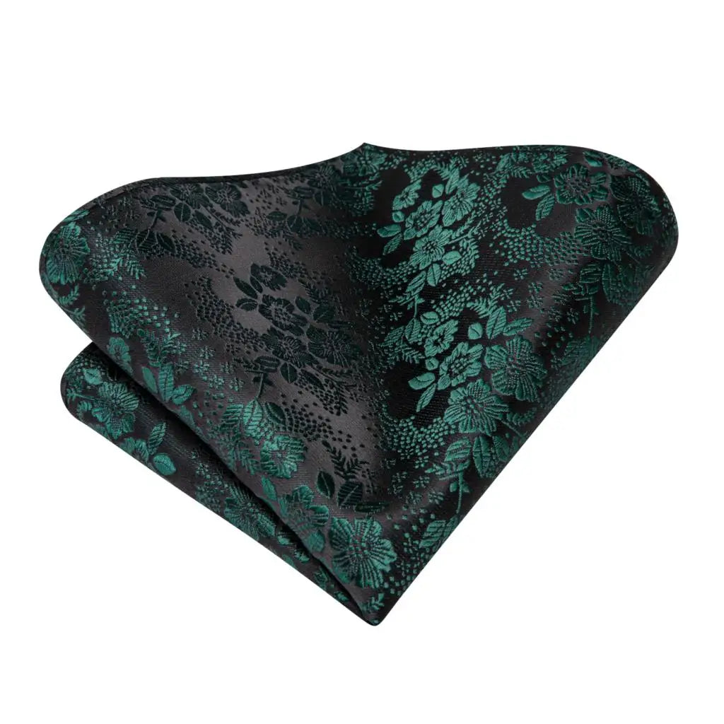 Hi-Tie Paisley Purple Green Floral Silk Elegant Tie For Men Groom Wedding Men Necktie Pocket Square Cufflink Accessory Wholesale Qme