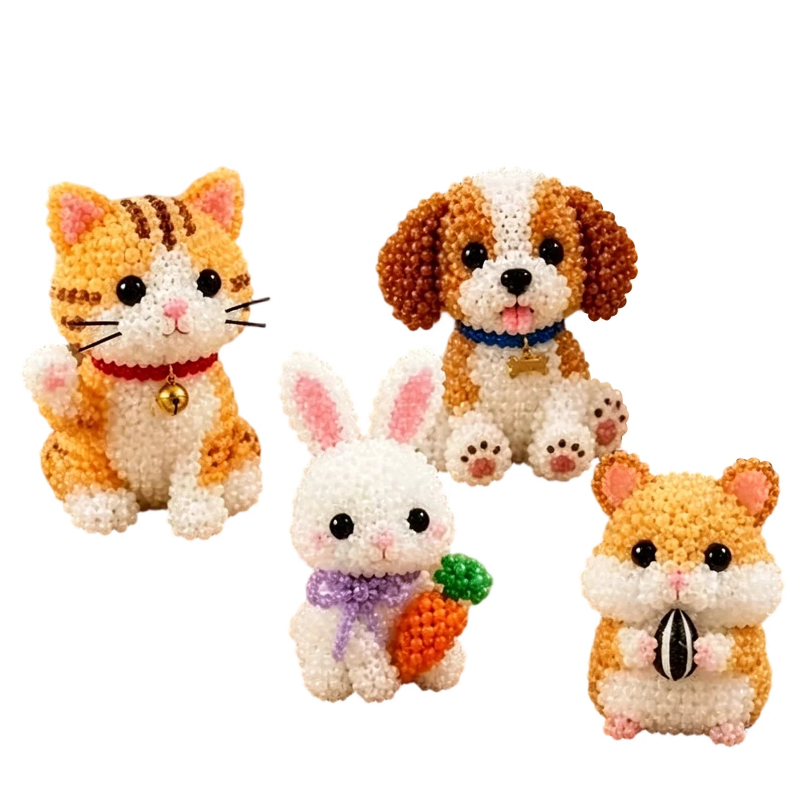 Cute Farm Animal Bead Craft Diy 3d Beaded Ornament Perfect Home Decor