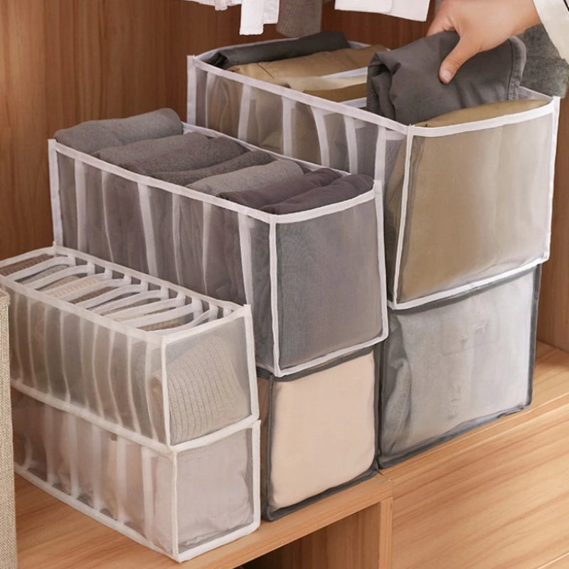 Clothing Storage Organizer Box Cabinets Drawer Jeans Organizer Underwear Pants T-Shirt Socks Storage Box Save Wardrobe Space Qme